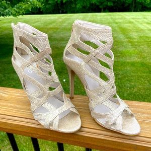 Aldo Gold Peep Toe Heels